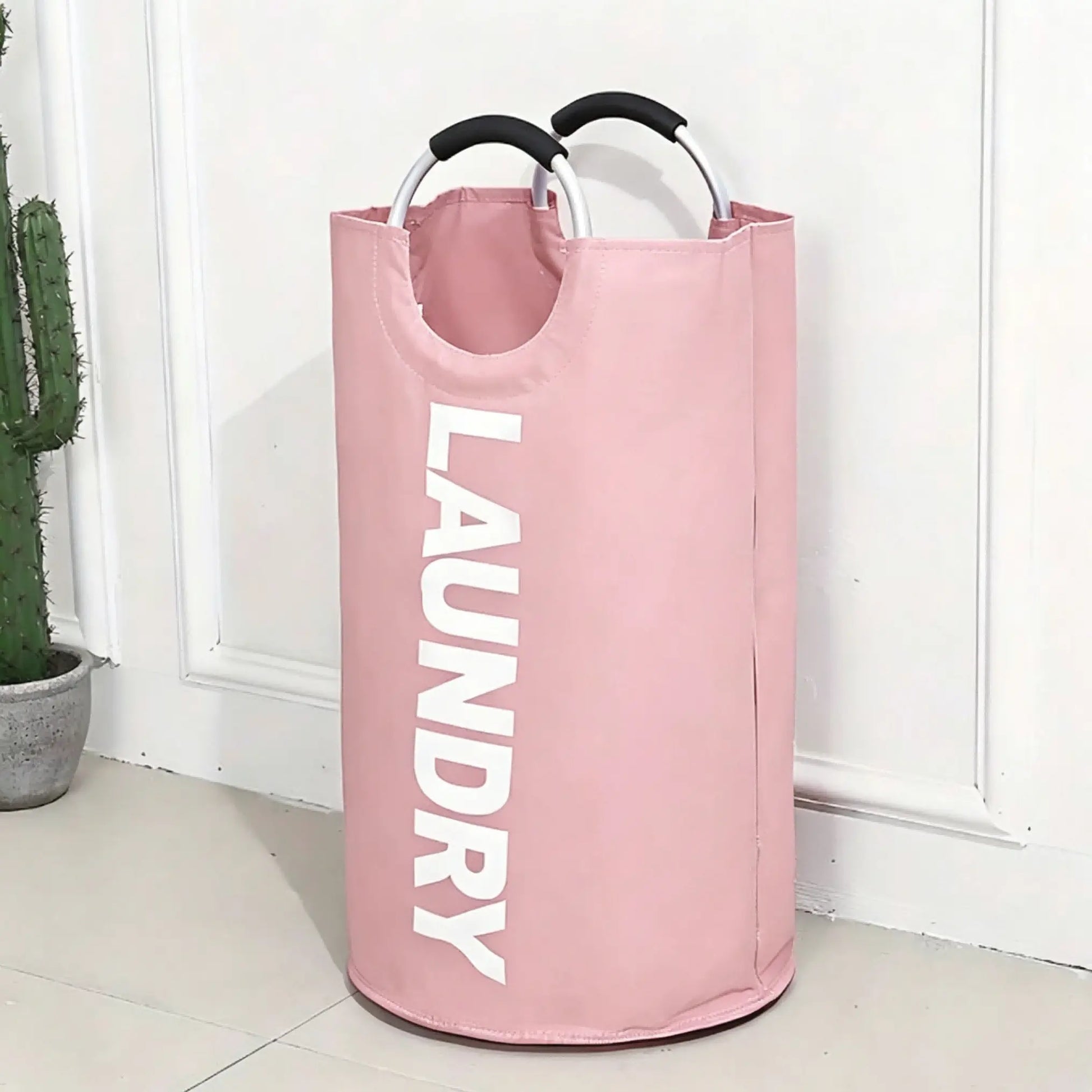 90L Foldable Waterproof Oxford Fabric Laundry Basket - Large Clothes Hamper with Soft Aluminum Handles, Freestanding Collapsible Bin for Bedroom & Bathroom Organization