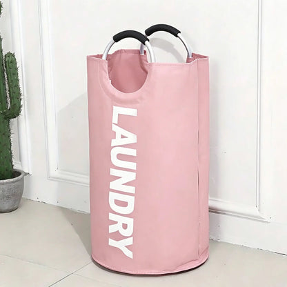 90L Foldable Waterproof Oxford Fabric Laundry Basket - Large Clothes Hamper with Soft Aluminum Handles, Freestanding Collapsible Bin for Bedroom & Bathroom Organization