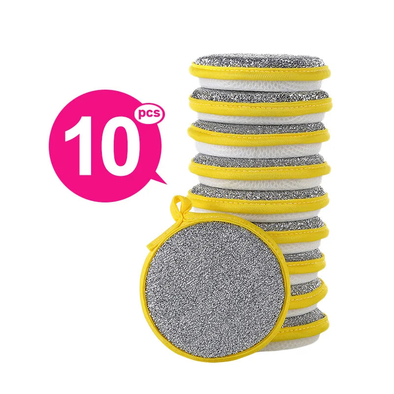 10/5/3PCS Double Side Dishwashing Sponge Dish Washing Brush Pan Pot Dish Wash Sponges Household Cleaning Reusable Kitchen Tools