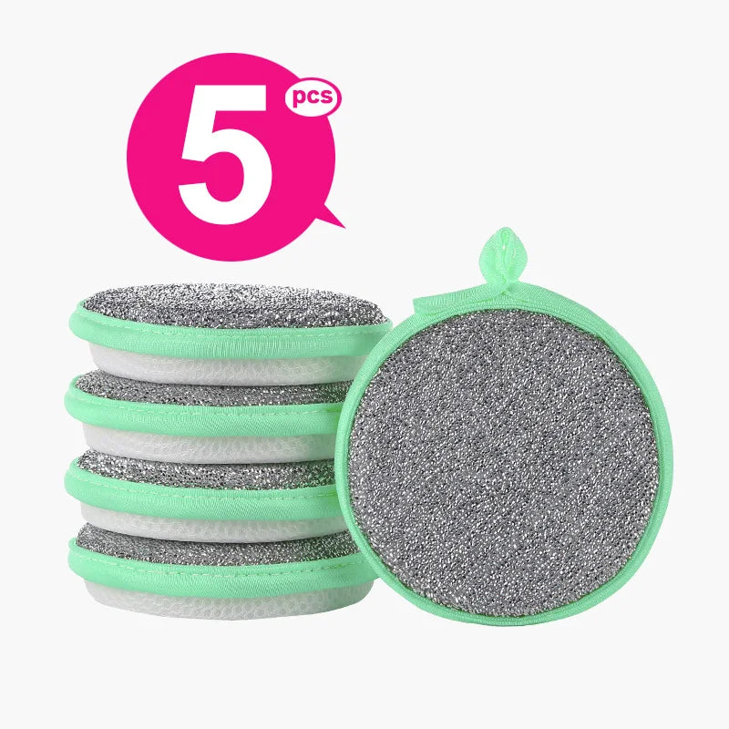 10/5/3PCS Double Side Dishwashing Sponge Dish Washing Brush Pan Pot Dish Wash Sponges Household Cleaning Reusable Kitchen Tools